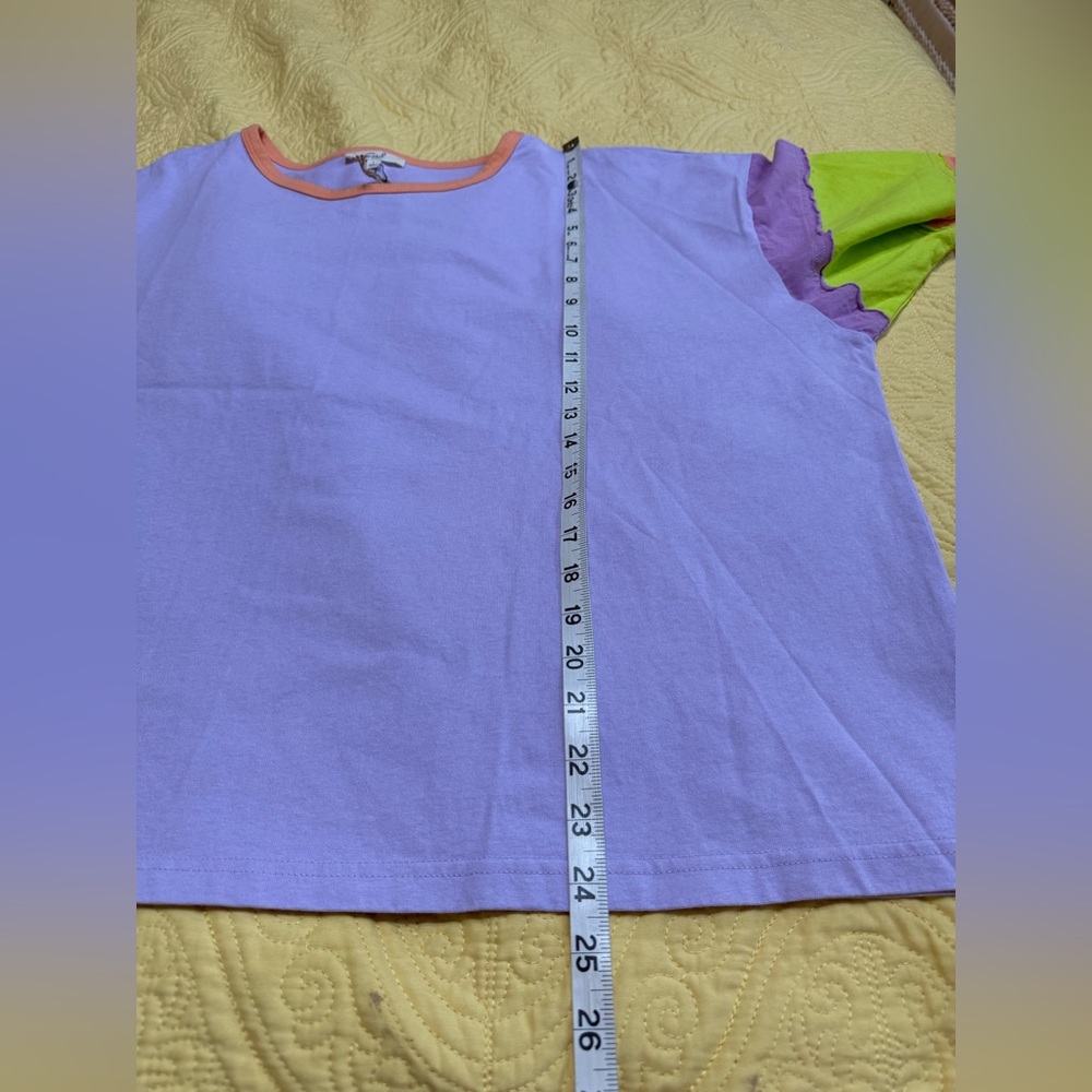 EASEL Lavender Colorblock Short Sleeve Tee with Neon Accents - Picture 5 of 8